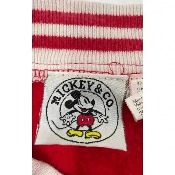 Vintage 90s Mickey & Co Red Sweatshirt Men's Size L Long Sleeve Casual - Picture 4 of 6